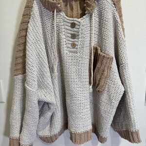 Cozy Two-Tone Knit Sweater